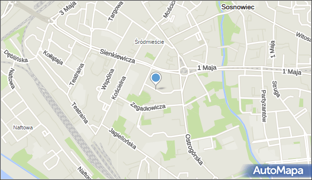 Sosnowiec, Dawna Kruczkowskiego Leona, mapa Sosnowca