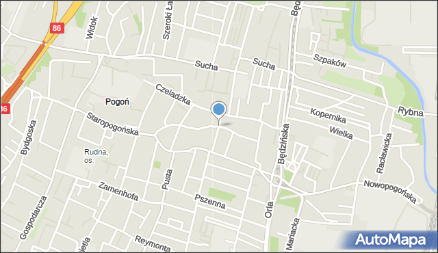 Sosnowiec, Dąbrowskiego Jarosława, gen., mapa Sosnowca