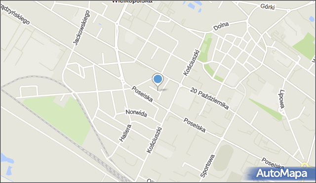 Środa Wielkopolska, Dawna Berlinga Zygmunta, gen., mapa Środa Wielkopolska