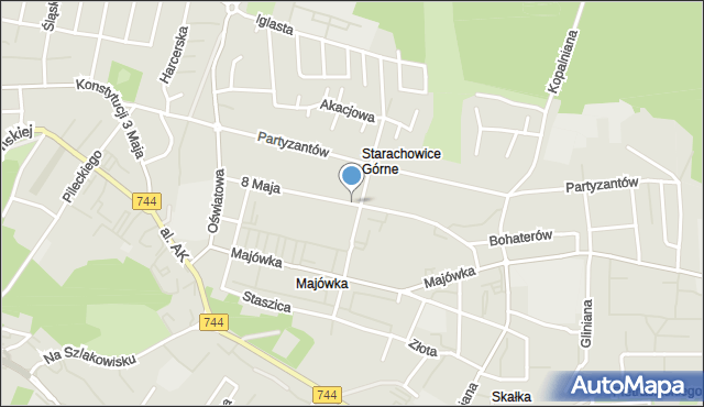 Starachowice, Dawna 9 Maja, mapa Starachowic
