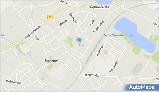 Stęszew, Dawna Nowotki Marcelego, mapa Stęszew