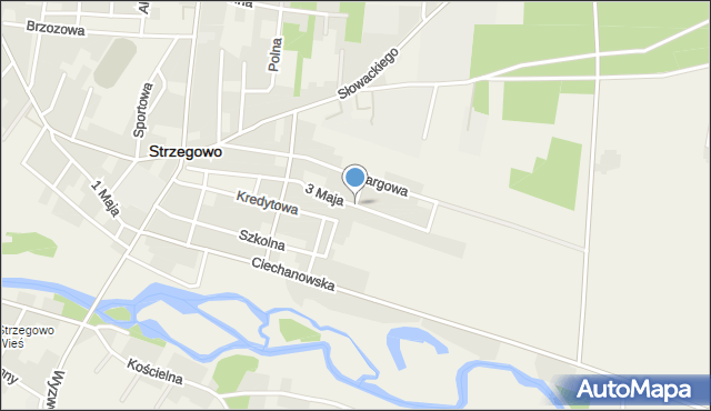 Strzegowo powiat mławski, Dawna 9 Maja, mapa Strzegowo powiat mławski