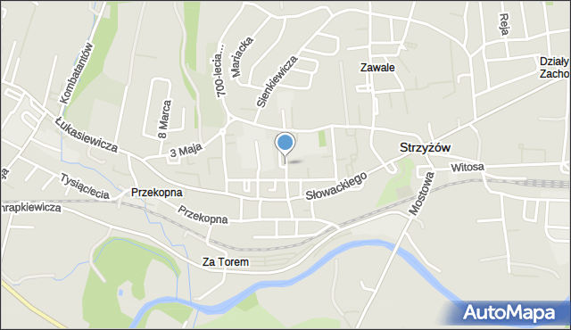 Strzyżów, Daszyńskiego, mapa Strzyżów
