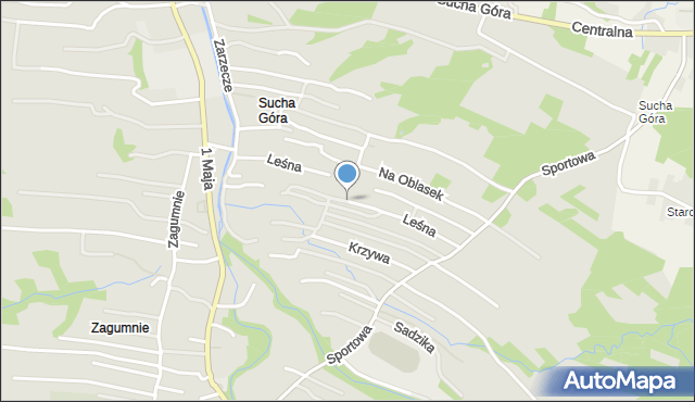 Sułkowice powiat myślenicki, Dawna 21 Stycznia, mapa Sułkowice powiat myślenicki