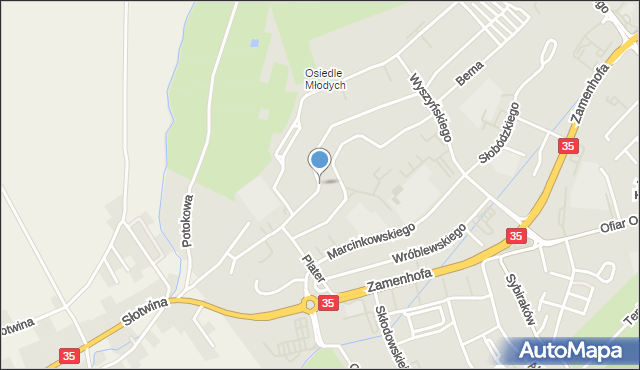 Świdnica, Dąbrowskiego Jarosława, gen., mapa Świdnicy
