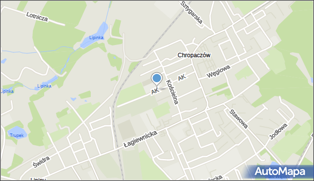 Świętochłowice, Dawna Armii Ludowej, mapa Świętochłowice