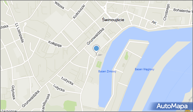 Świnoujście, Daszyńskiego Ignacego, mapa Świnoujście