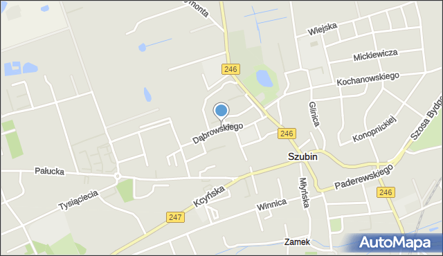 Szubin, Dąbrowskiego Jarosława, gen., mapa Szubin