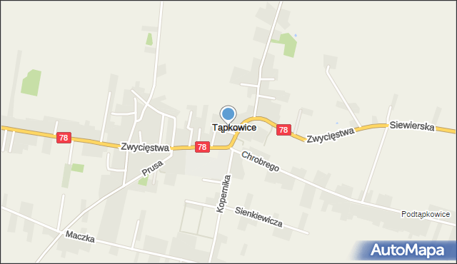 Tąpkowice, Dawna Krasickiego, mapa Tąpkowice