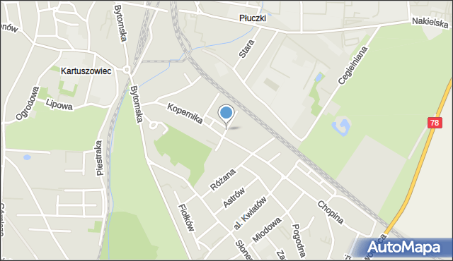 Tarnowskie Góry, Dąbrowskiego Henryka, gen., mapa Tarnowskie Góry