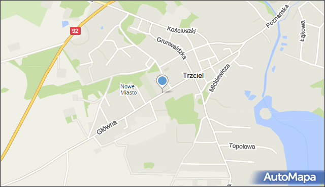 Trzciel powiat międzyrzecki, Dawna Armii Czerwonej, mapa Trzciel powiat międzyrzecki