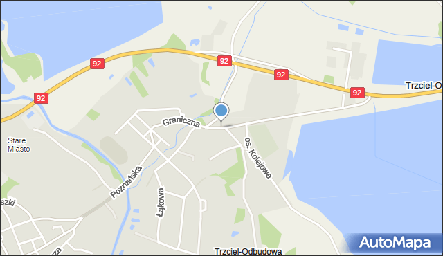 Trzciel powiat międzyrzecki, Dawna Świerczewskiego Karola, gen., mapa Trzciel powiat międzyrzecki