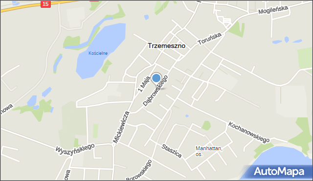 Trzemeszno powiat gnieźnieński, Dąbrowskiego Henryka, gen., mapa Trzemeszno powiat gnieźnieński