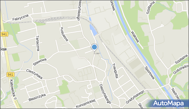 Ustroń powiat cieszyński, Daszyńskiego Ignacego, mapa Ustroń powiat cieszyński