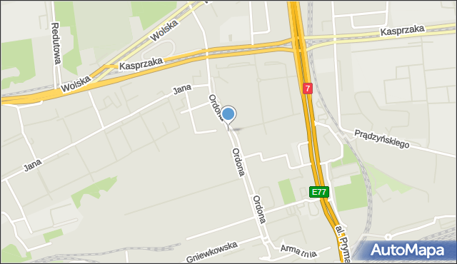 Warszawa, Dawna Ordona Juliusza Konstantego, mapa Warszawy