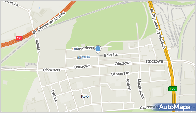 Warszawa, Dahlbergha Erika, mapa Warszawy