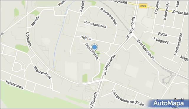 Warszawa, Dąbrowskiej Marii, mapa Warszawy