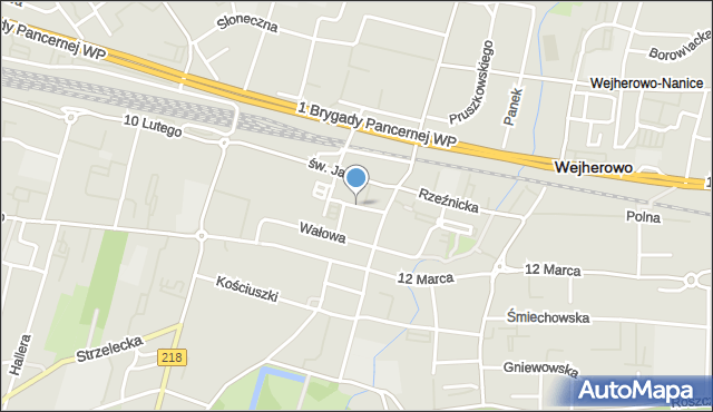 Wejherowo, Dąbrowskiego Henryka, gen., mapa Wejherowo