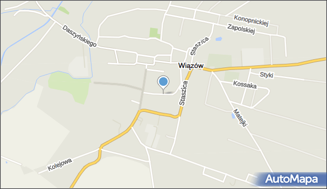 Wiązów, Dawna Świerczewskiego Karola, gen., mapa Wiązów