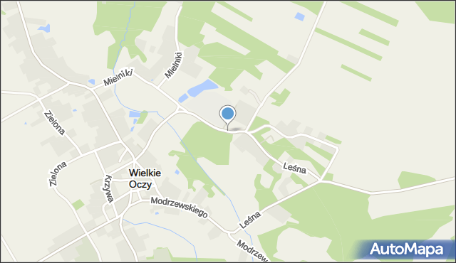 Wielkie Oczy, Dawna Dąbrowszczaków, mapa Wielkie Oczy