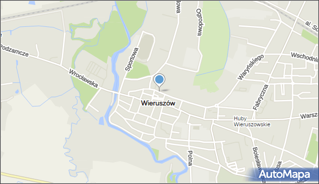 Wieruszów, Dawna Świerczewskiego Karola, gen., mapa Wieruszów