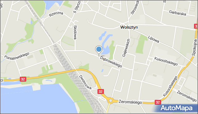 Wolsztyn, Dąbrowskiego, mapa Wolsztyn