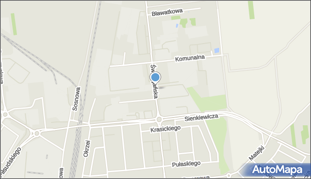 Wyszków, Dawna 1 AWP, mapa Wyszków