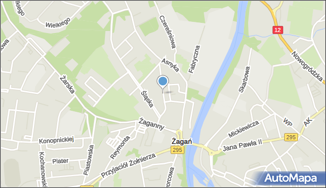 Żagań, Dawna Buczka, mapa Żagań