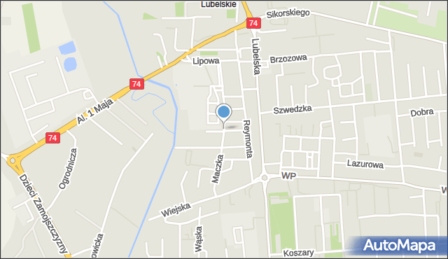 Zamość, Dawna Krasickiego Janka, mapa Zamościa