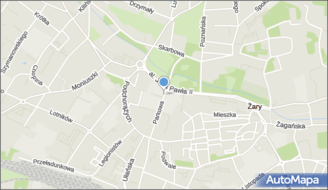 Żary, Dawna 9 Maja, mapa Żary