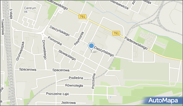 Zawiercie, Dawna Zubrzyckiego Franciszka, mapa Zawiercie
