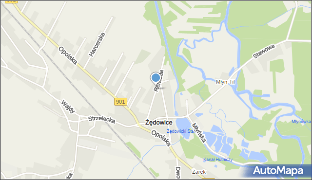 Żędowice, Dawna XXX-lecia, mapa Żędowice