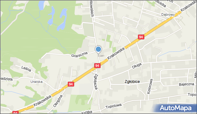 Zgłobice, Dawna Zbylitowskich, mapa Zgłobice