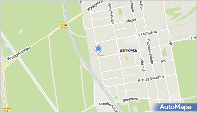 Zielonka powiat wołomiński, Dawna Armii Ludowej, mapa Zielonka powiat wołomiński