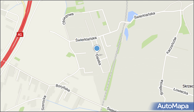 Żory, Daleka, mapa Żor