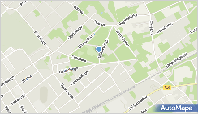 Żyrardów, Dawna Aleja Wyzwolenia, mapa Żyrardów