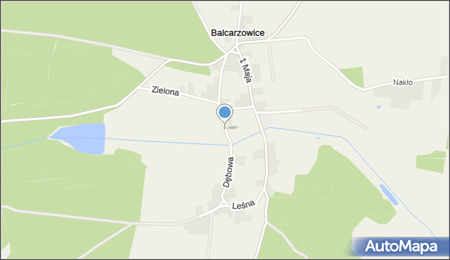 Balcarzowice, Dębowa, mapa Balcarzowice