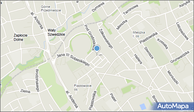Bielsko-Biała, Dębowa, mapa Bielsko-Białej