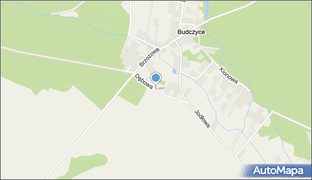 Budczyce, Dębowa, mapa Budczyce