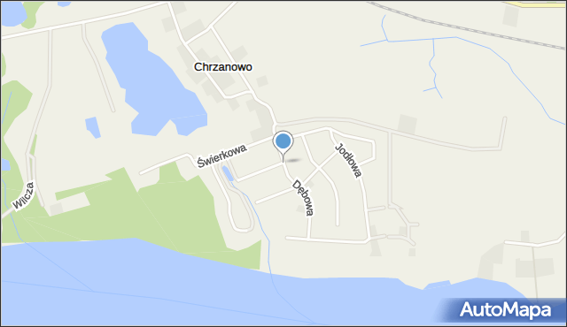 Chrzanowo gmina Ełk, Dębowa, mapa Chrzanowo gmina Ełk