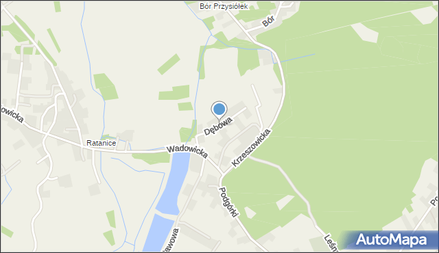 Czernichów powiat krakowski, Dębowa, mapa Czernichów powiat krakowski