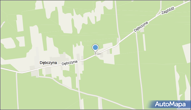 Dębczyna gmina Baranów, Dębczyna, mapa Dębczyna gmina Baranów