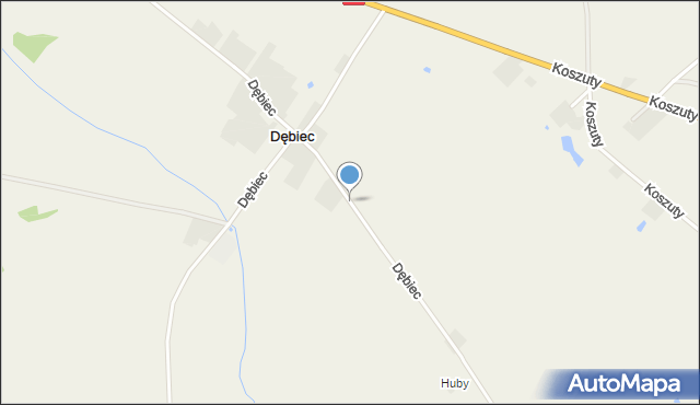 Dębiec gmina Kórnik, Dębiec, mapa Dębiec gmina Kórnik