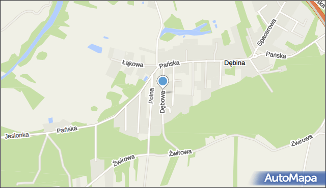Dębina gmina Czosnów, Dębowa, mapa Dębina gmina Czosnów