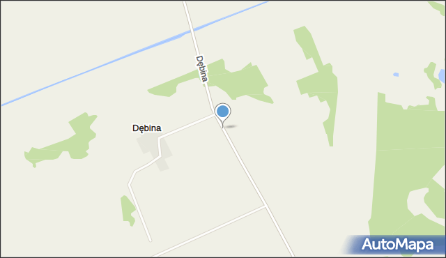 Dębina gmina Krypno, Dębina, mapa Dębina gmina Krypno