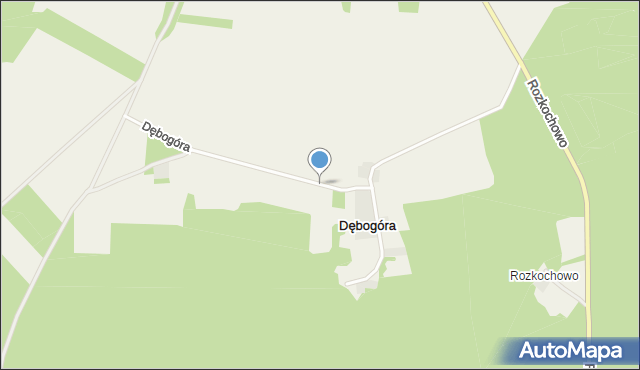 Dębogóra gmina Dobiegniew, Dębogóra, mapa Dębogóra gmina Dobiegniew