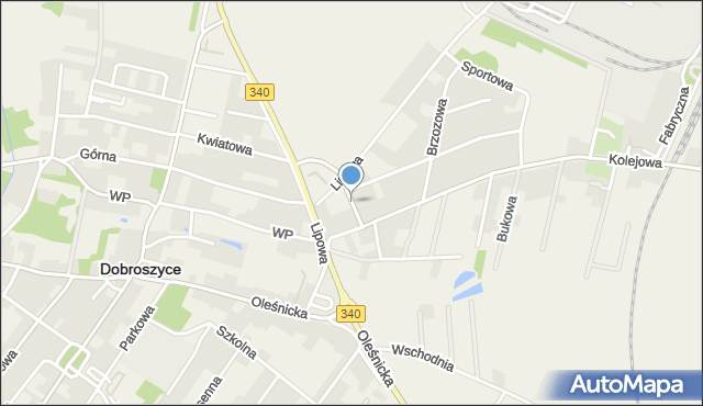 Dobroszyce, Dębowa, mapa Dobroszyce