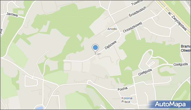 Gdańsk, Dębowa, mapa Gdańska