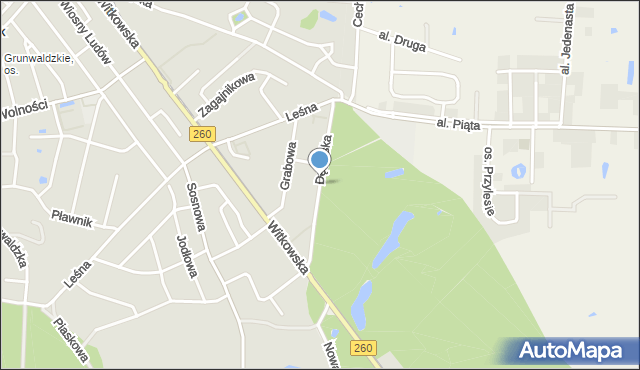 Gniezno, Dębińska, mapa Gniezna