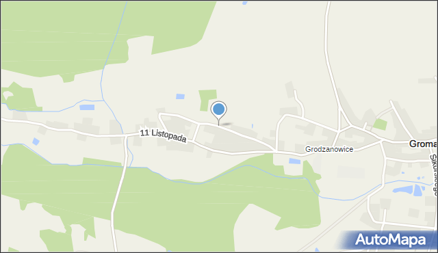 Gromadka, Dębowa, mapa Gromadka